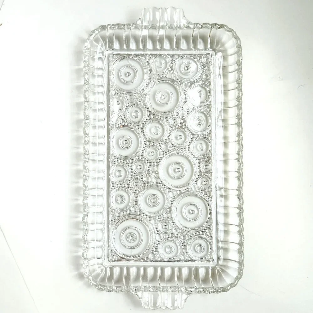 Vintage 1950s MCM Anchor Hocking Colonial Lady Serva-Snack Glass Tray (No Cup)